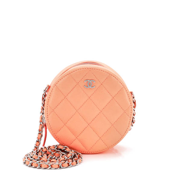 Chanel Mini Round Clutch with Chain Quilted Caviar - Picture 1 of 5